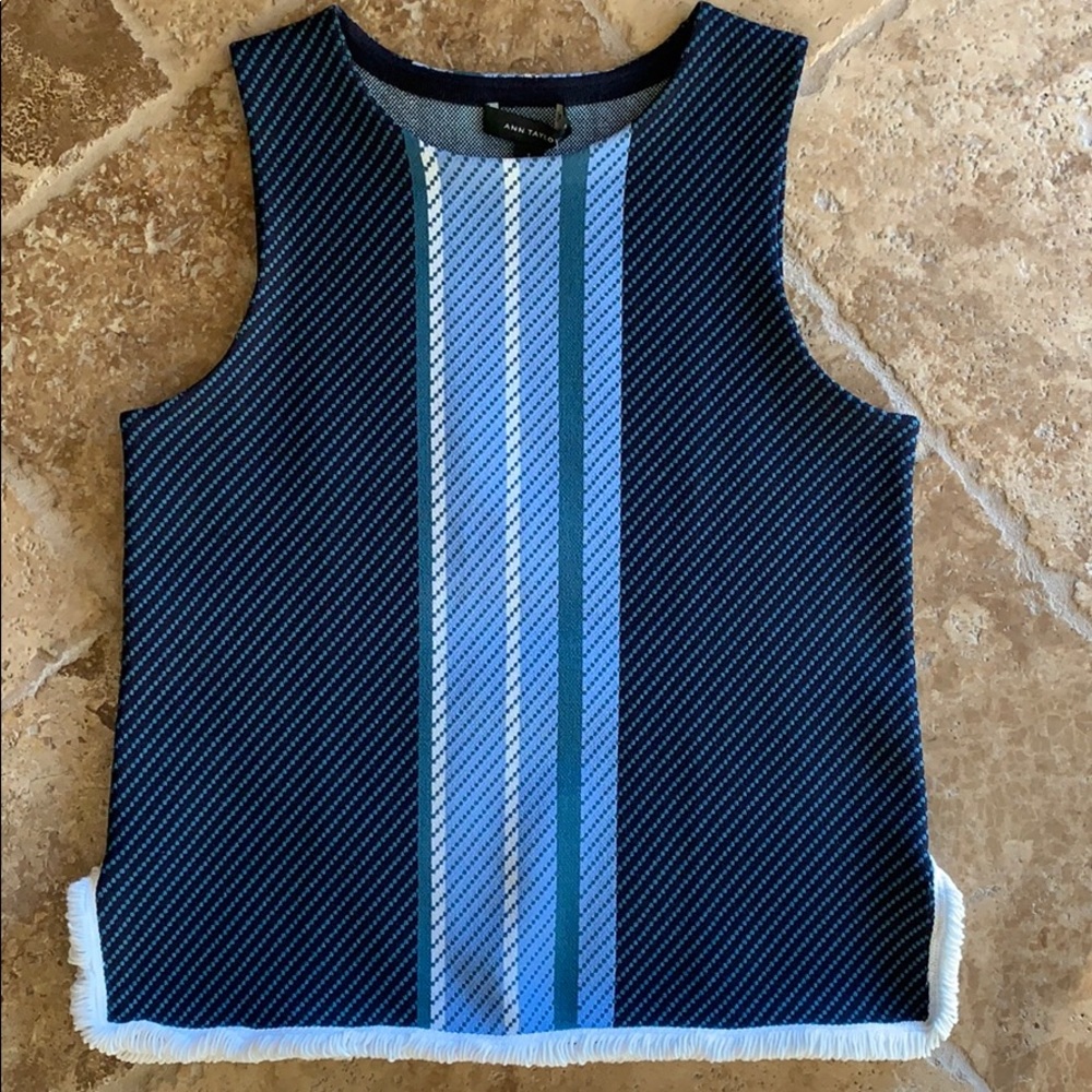 NWOT Ann Taylor navy and teal sleeveless top- S